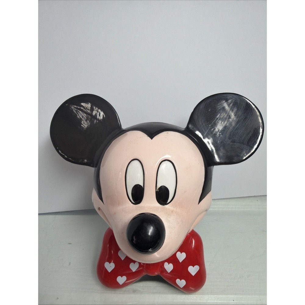 Disney Mickey Mouse Head Flower Vase Planter Hearts Bow Tie Figurine Teleflora